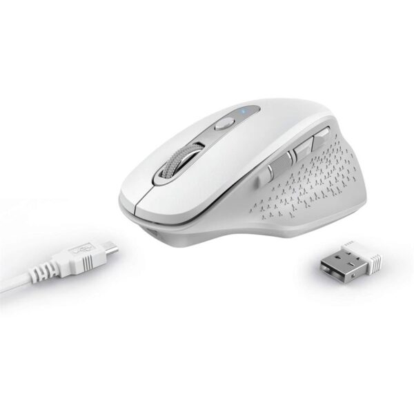 RATON TRUST OZAA ERGONOMICO RECARGABLE WIRELESS WHITE